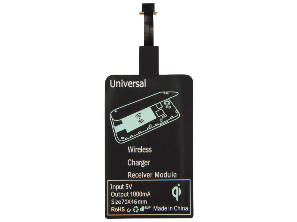 Приёмник Qi для беспроводной зарядки телефона, Micro USB (артикул 590917) - фото 2 - id-p65812335