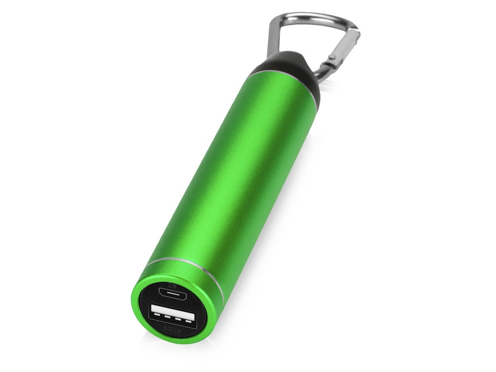Портативное зарядное устройство Марс с карабином, 2600 mAh, зеленый (артикул 392513)