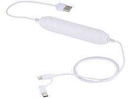 Портативное зарядное устройство, 2000 mAh/кабель 3 в 1, белый (артикул 12373301)