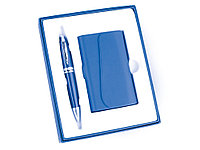 Набор Эстет: визитница, ручка шариковая, синий (Р) (артикул 675202р)