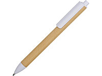 Ручка картонная пластиковая шариковая Эко 2.0, бежевый/белый (артикул 18380.06)