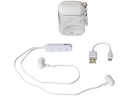 Наушники с функцией Bluetooth® с чехлом с карабином, белый (артикул 13423901)