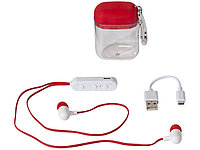 Наушники с функцией Bluetooth® с чехлом с карабином, красный (артикул 13423902)