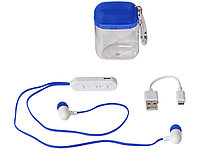 Наушники с функцией Bluetooth® с чехлом с карабином, ярко-синий (артикул 13423903)