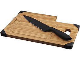 Разделочная доска с ножом Bamboo, коричневый/черный (артикул 11293600)