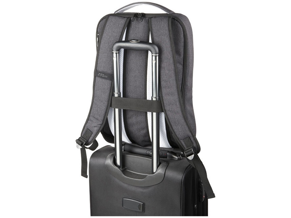 Изящный компьютерный рюкзак с противоударной защитой Zoom 15, темно-серый (артикул 12038601) - фото 4 - id-p65817712