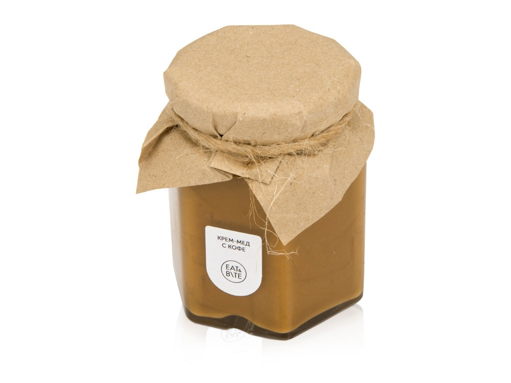 Крем-мёд с кофе 250 в шестигранной банке (артикул 14772) - фото 1 - id-p65819301