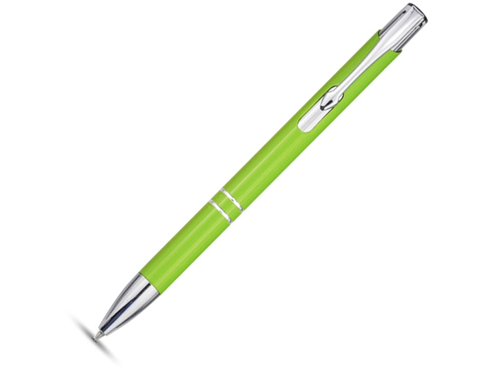 Алюминиевая шариковая кнопочная ручка Moneta, синие чернила, лайм (артикул 10710506) - фото 1 - id-p65814857