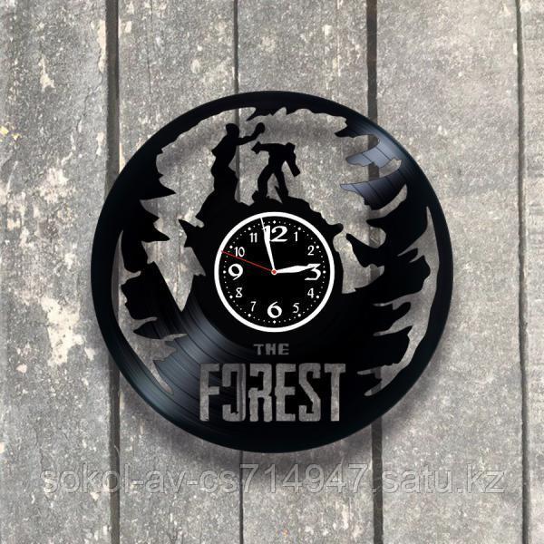 Настенные часы из пластинки игра the forest, подарок фанатам, любителям, 0552