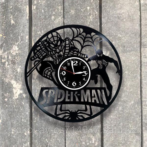 Настенные часы из пластинки, Spiderman Человек-паук, подарок фанатам, любителям, 0557
