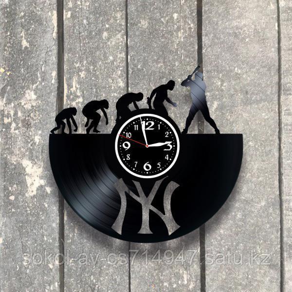 Настенные часы из пластинки Нью-Йорк Янкиз NY New York Yankees бейсбол, подарок фанатам, любителям, 0561