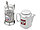 Чайный набор с подстаканником и фарфоровым чайником ЭГОИСТ-М, серебристый/белый (артикул 6105), фото 2