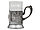 Чайный набор с подстаканником и фарфоровым чайником ЭГОИСТ-М, серебристый/белый (артикул 6105), фото 5