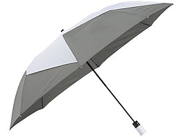 Зонт двухсекционный Pinwheel с автоматическим открытием, 23, серый/белый (артикул 10912802)