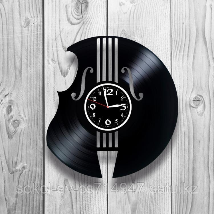 Настенные часы из пластинки в стиле лофт, винтаж, Гитара, подарок гитаристу, музыканту, 1208