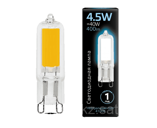 Лампа Gauss G9 AC220-240V 4.5W 400lm 4100K стекло LED 1/10/200, фото 2