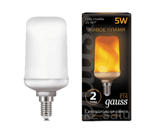 Лампа Gauss T65 5W 20-80lm 1500K E14 Flame LED 1/10/100