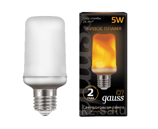 Лампа Gauss T65 5W 20-80lm 1500K E27 Flame LED 1/10/100, фото 2