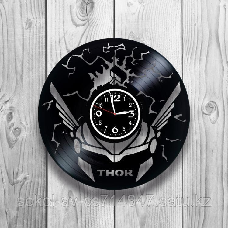 Настенные часы из пластинки, Тор Thor, подарок фанатам, любителям, 1259