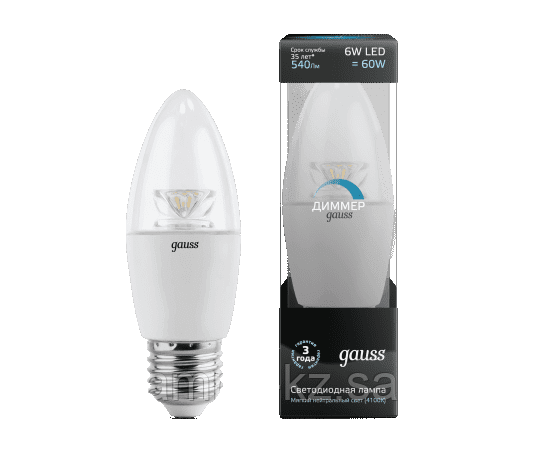 Лампа Gauss LED Candle Cristal Clear 6W E27 41 103202206-D диммируемая
