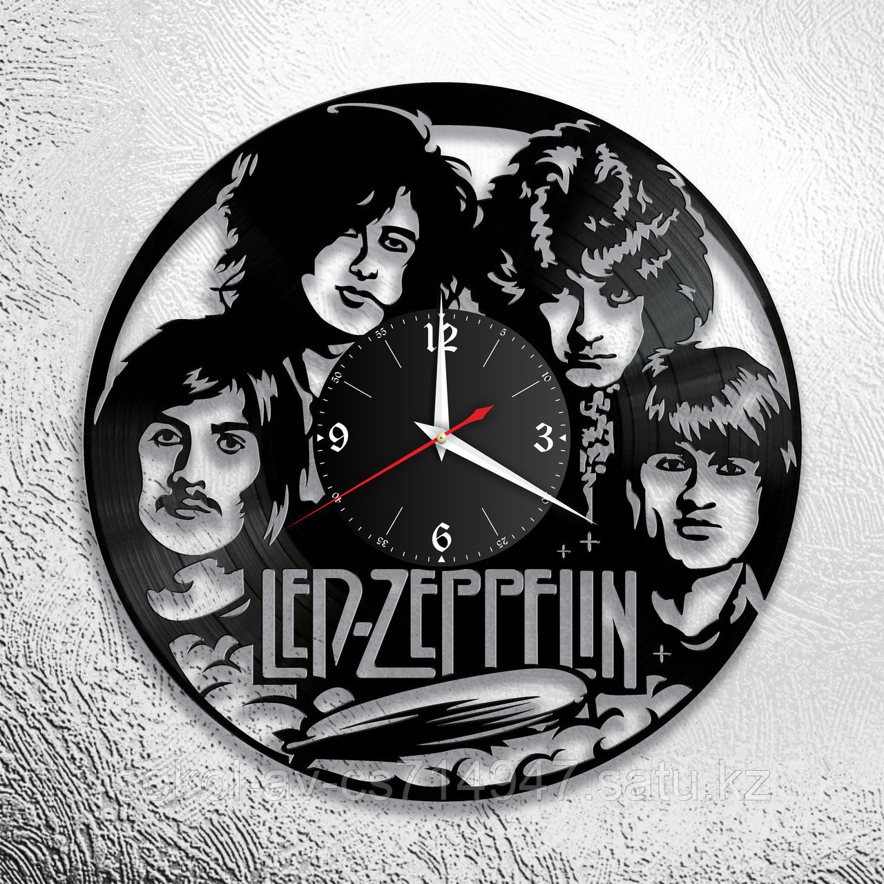Настенные часы из пластинки, группа Led Zeppelin, подарок фанатам, любителям, 0674