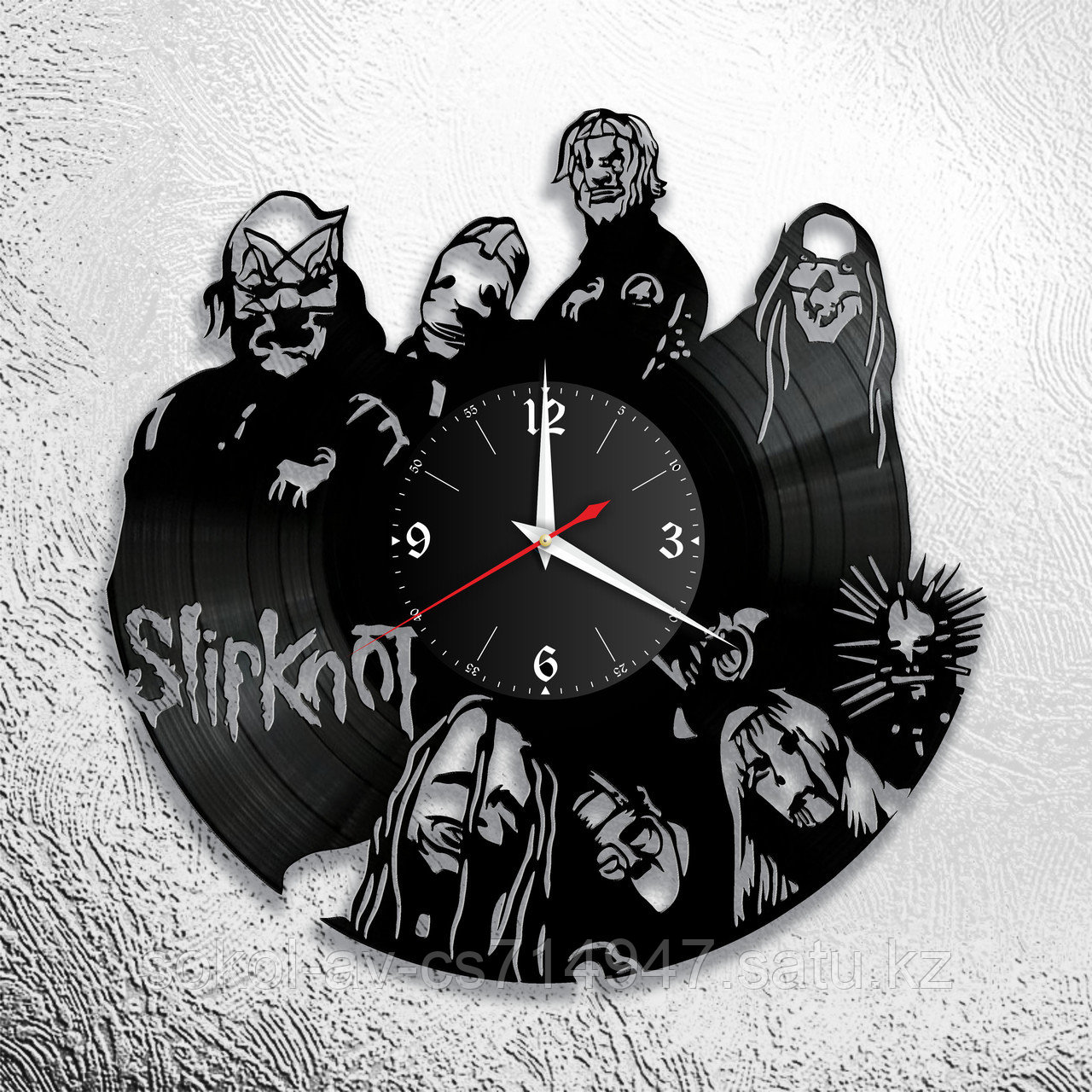Настенные часы из пластинки, группа Slipknot, подарок фанатам, любителям, 0727