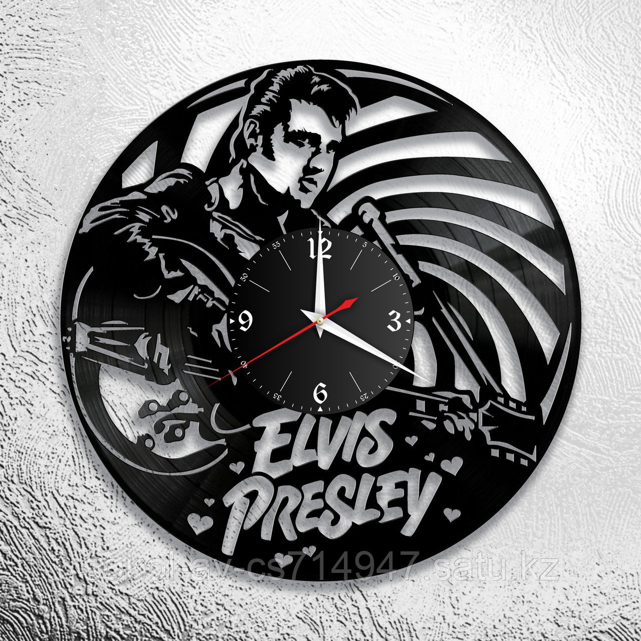 Настенные часы из пластинки, Elvis Presley Элвис Пресли, подарок фанатам, любителям, 0739