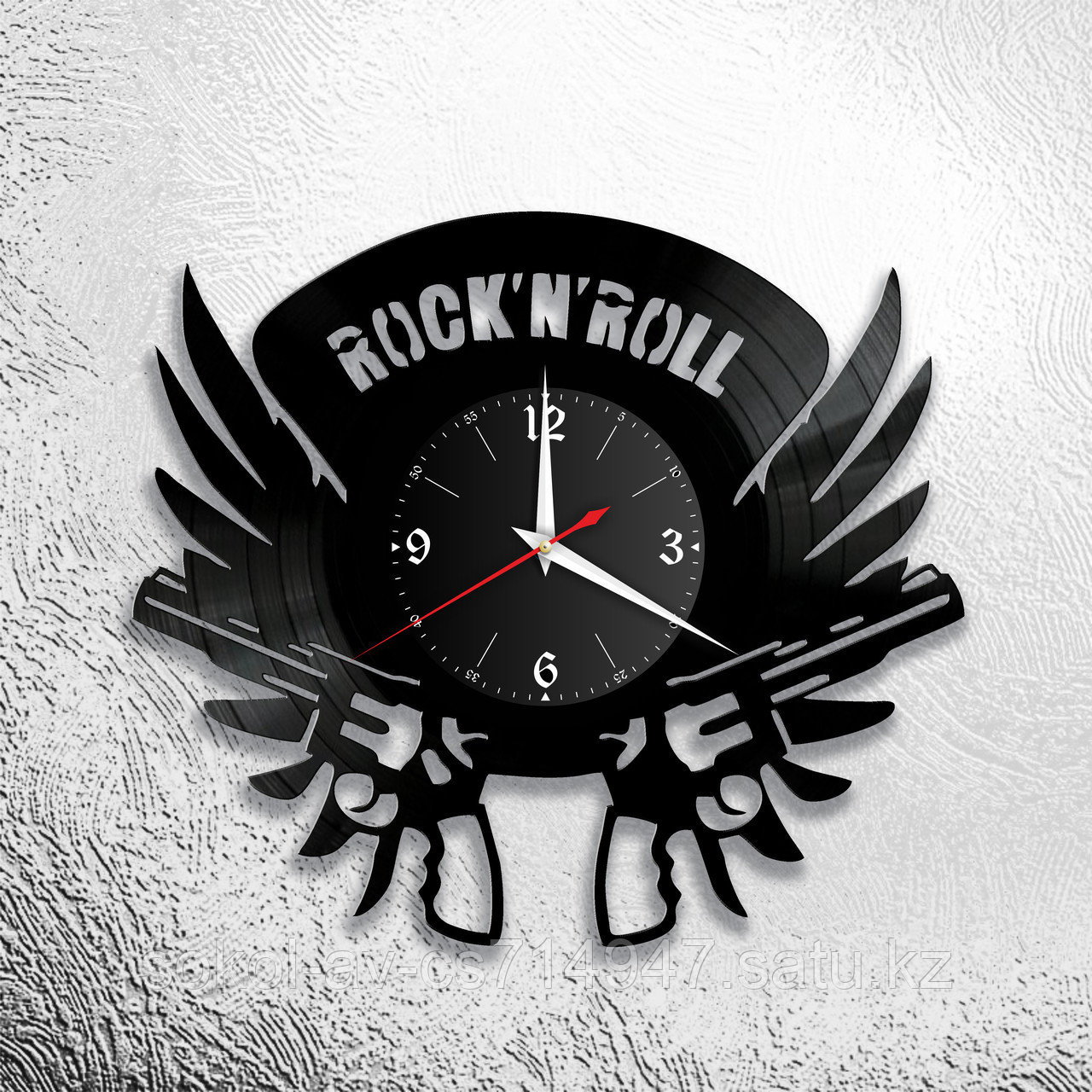 Настенные часы из пластинки rock 'n' roll, подарок рокерам, любителям, фанатам рока, металла, 0833