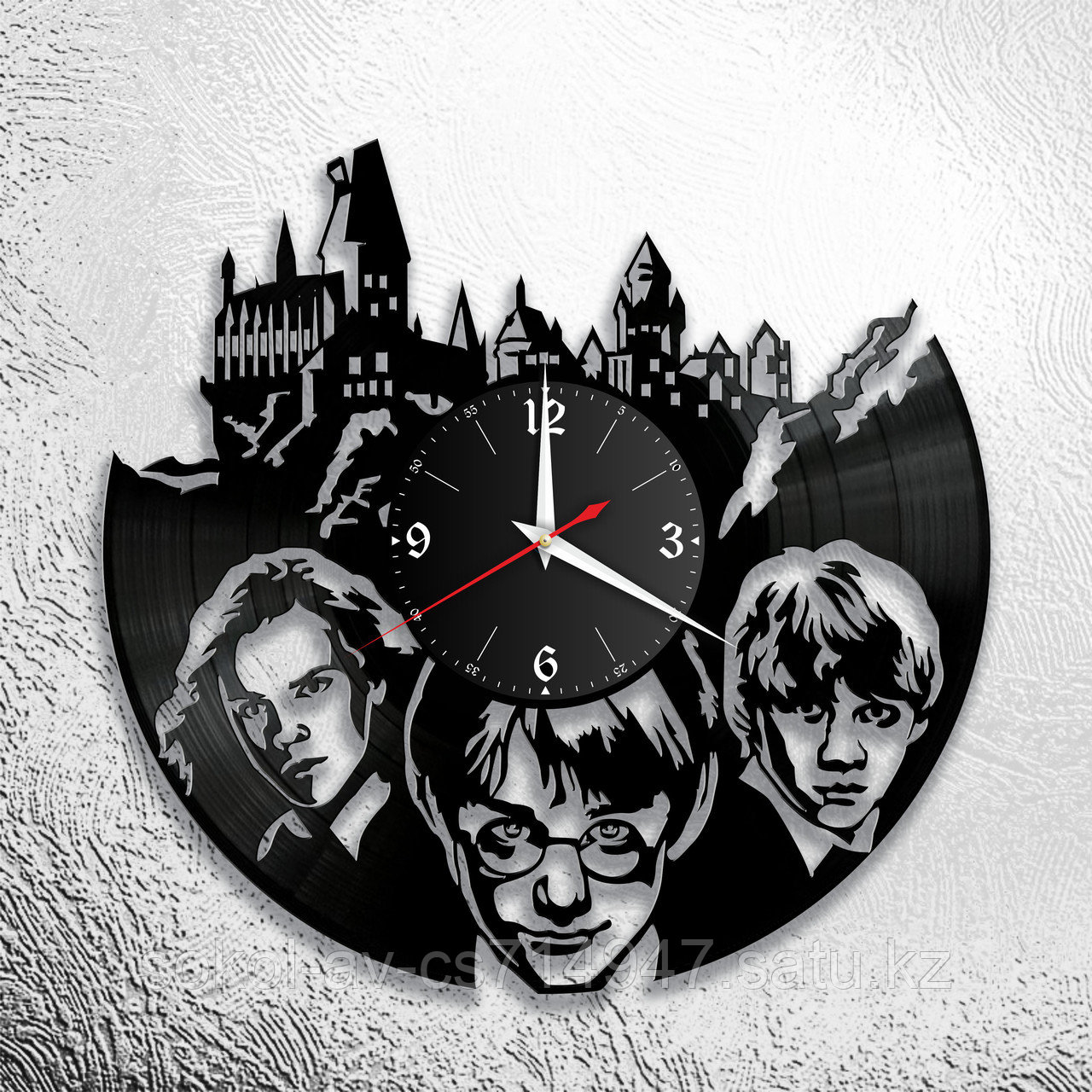 Настенные часы из пластинки Гарри Поттер Harry Potter, подарок фанатам, любителям, 0877