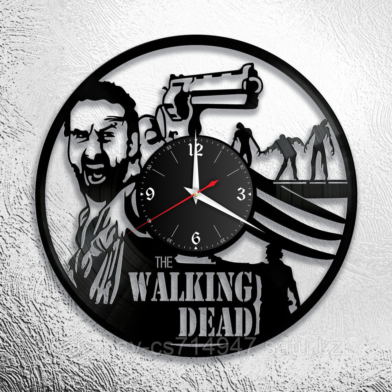 Настенные часы из пластинки Walking Dead Ходячие мертвецы, подарок фанатам, любителям, 0895