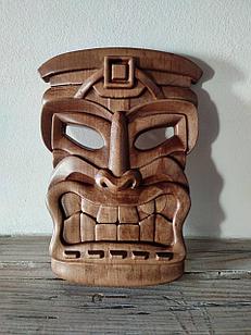 Панно маска настенная резная из дерева, декоративная, 21 х 15 х 3 см
