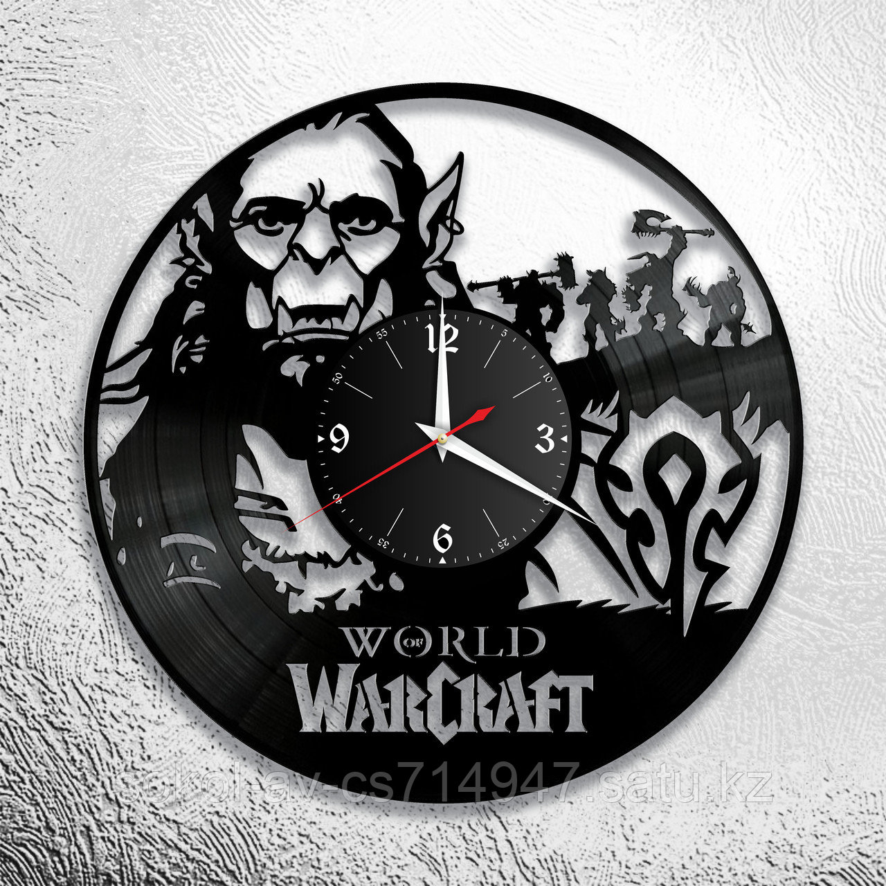 Настенные часы из пластинки игра Warcraft, подарок фанатам, любителям, 1021