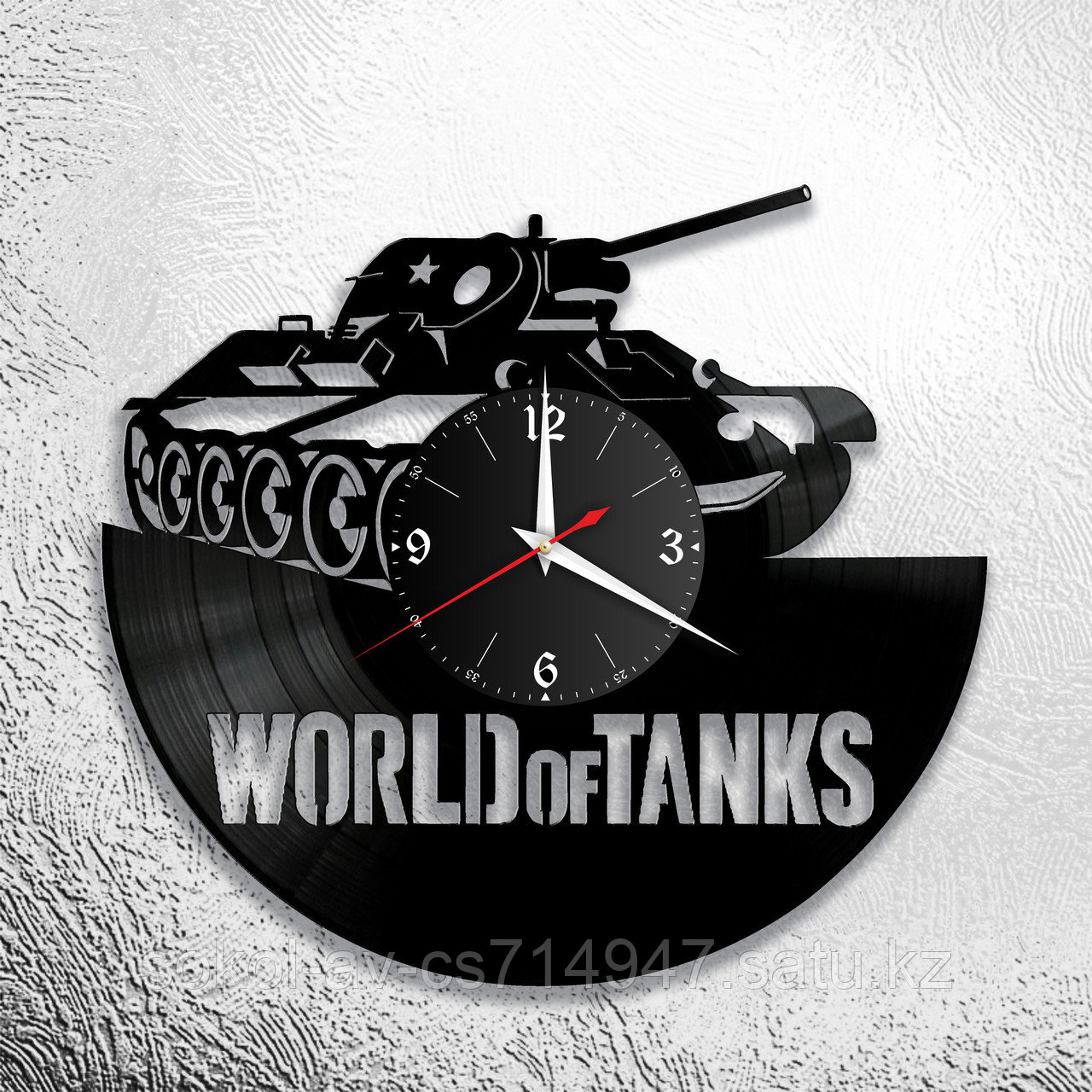 Настенные часы из пластинки игра World of Tanks Мир танков, подарок фанатам, любителям, 1024