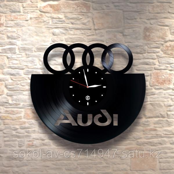Настенные часы из пластинки, Audi Ауди, подарок фантам, любителям, владельцам, 0178