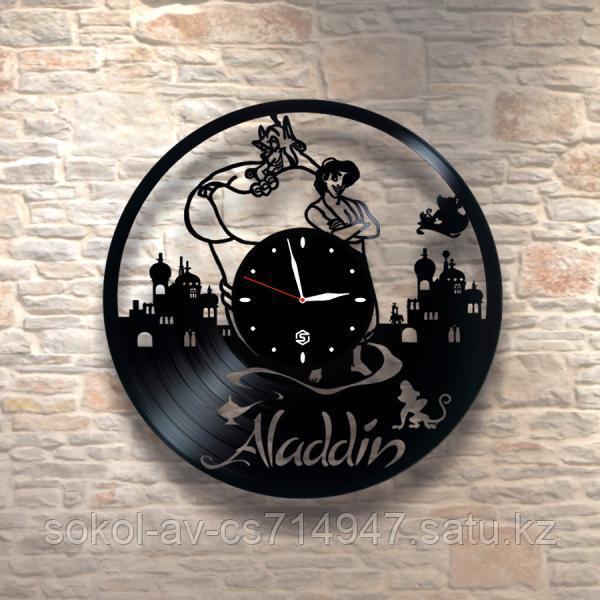Настенные часы из пластинки, Aladdin Аладдин, подарок детям в детскую комнату, 0156