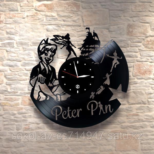 Настенные часы из пластинки, Peter Pan Питер Пэн, подарок детям в детскую комнату, 0288