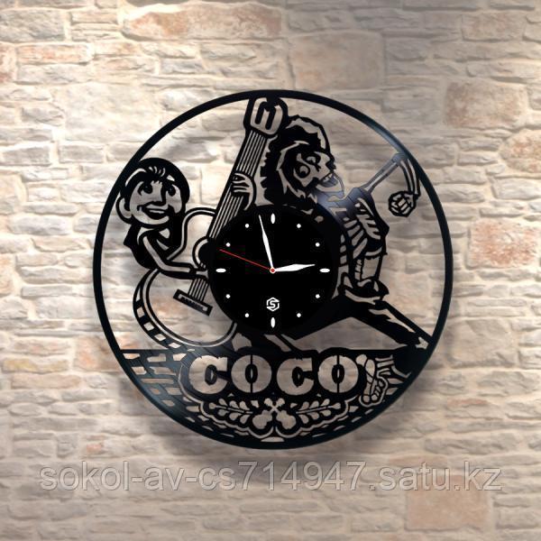 Настенные часы из пластинки, Coco Тайна Коко, подарок детям в детскую комнату, 0209