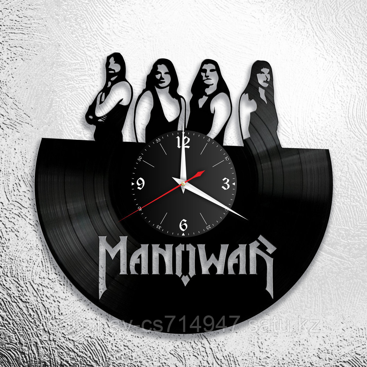 Настенные часы из пластинки, группа Manowar, подарок фанатам, любителям, 0681