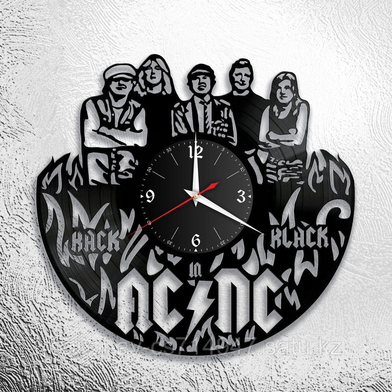Настенные часы из пластинки, группа AC/DC, подарок фанатам, любителям, 0628