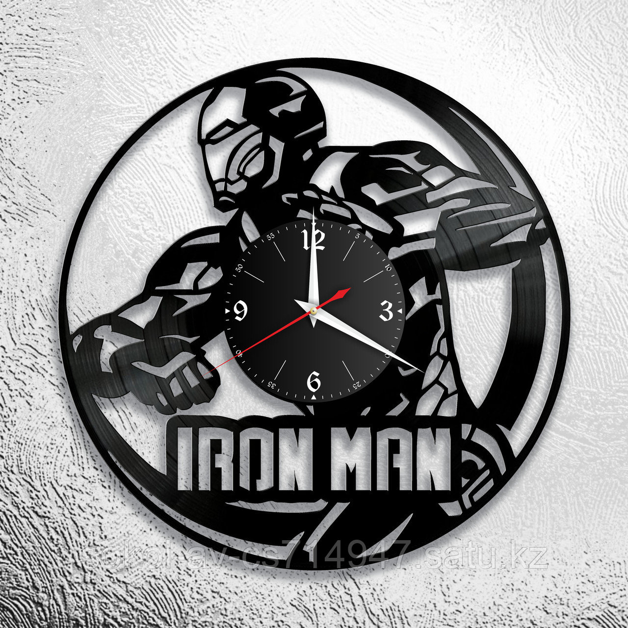 Настенные часы из пластинки iron man железный человек ,подарок фанатам, любителям, 0841