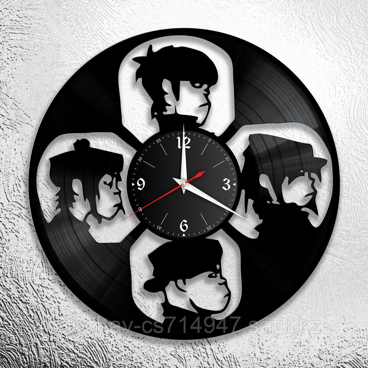 Настенные часы из пластинки Gorillaz, подарок фанатам, любителям, 0857
