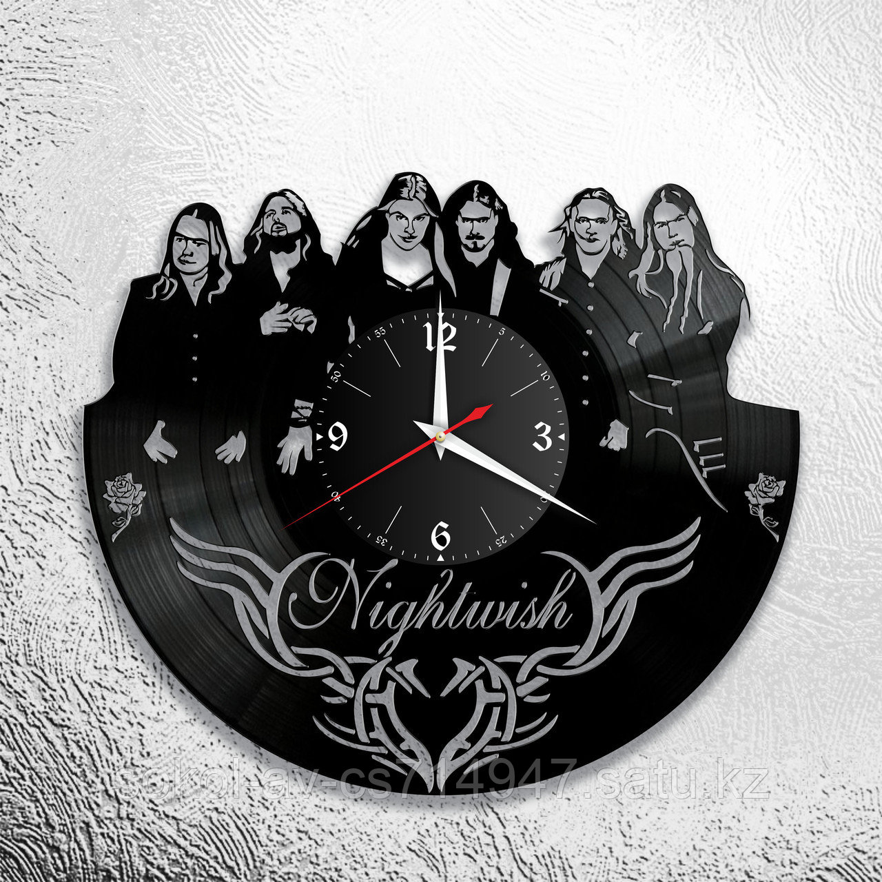 Настенные часы из пластинки, группа Nightwish, подарок фанатам, любителям, 0692