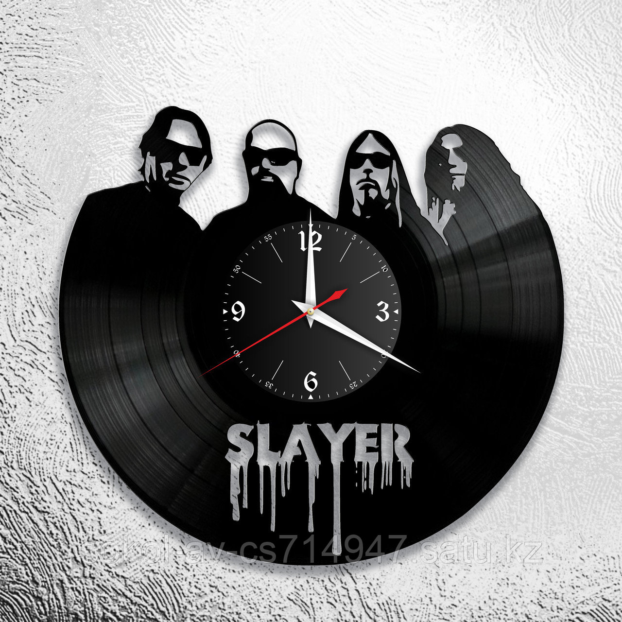 Настенные часы из пластинки, группа Slayer, подарок фанатам, любителям, 0722