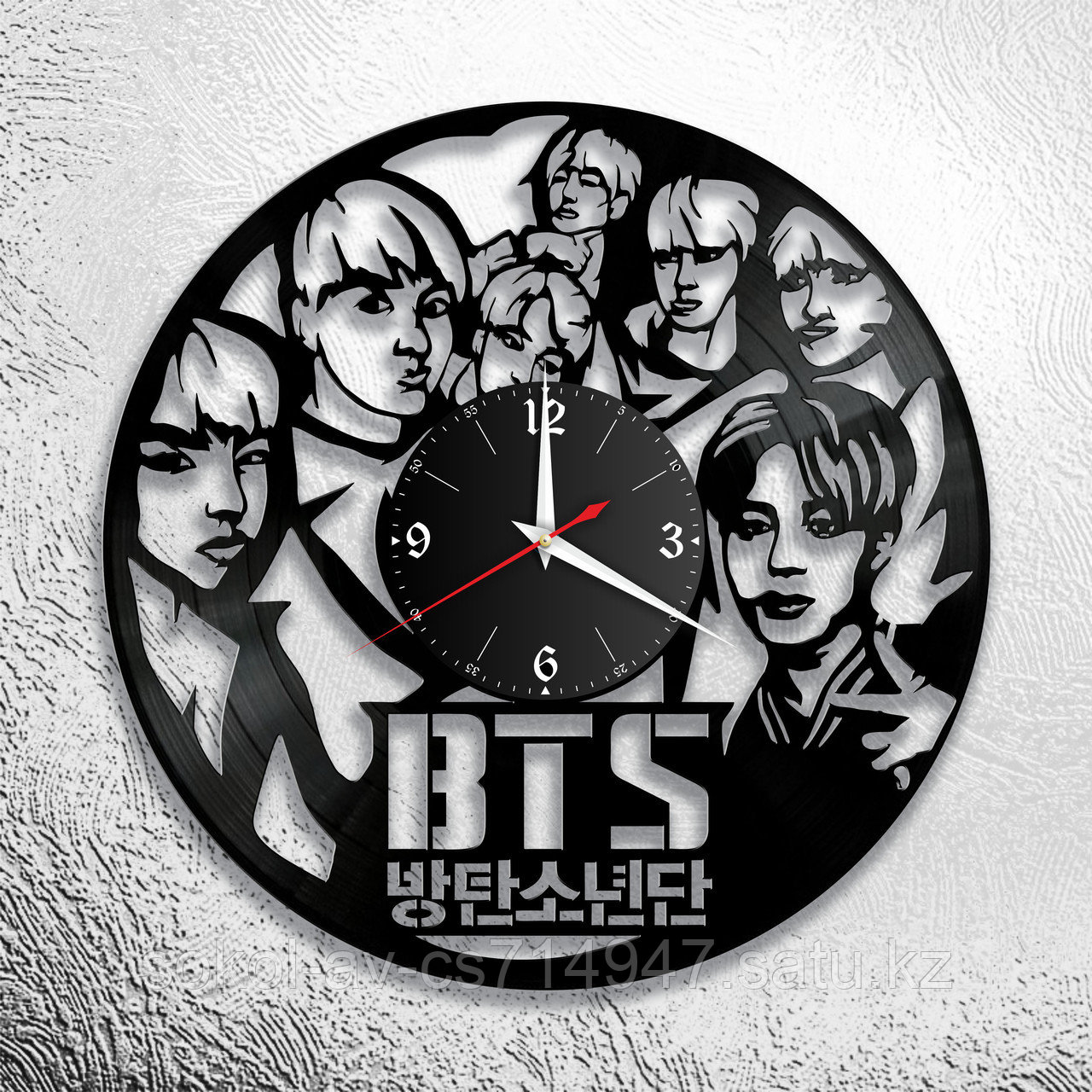 Настенные часы из пластинки, группа BTS, подарок фанатам, любителям, 0788