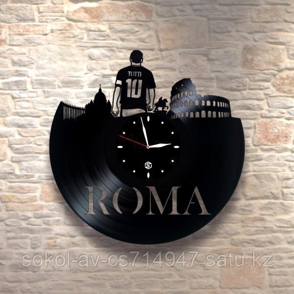 Настенные часы пластинки, FC Roma, ФК Рома, подарок футболистам, фанатам, любителям 0222
