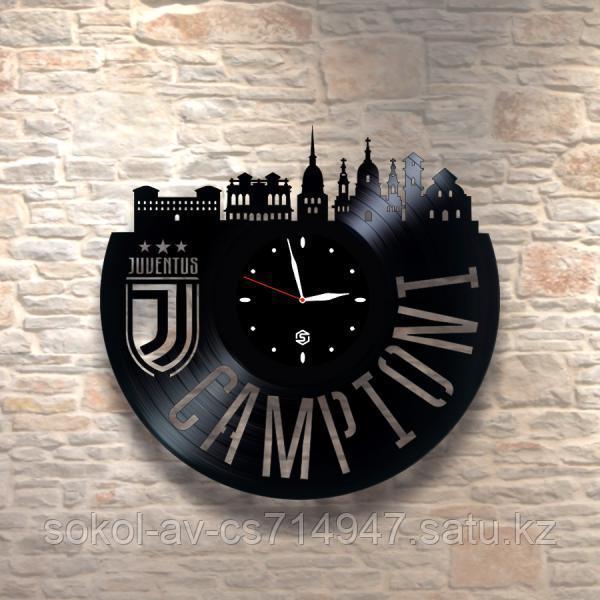 Настенные часы пластинки, FC Juventus, ФК Ювентус, подарок футболистам, фанатам, любителям, 0007