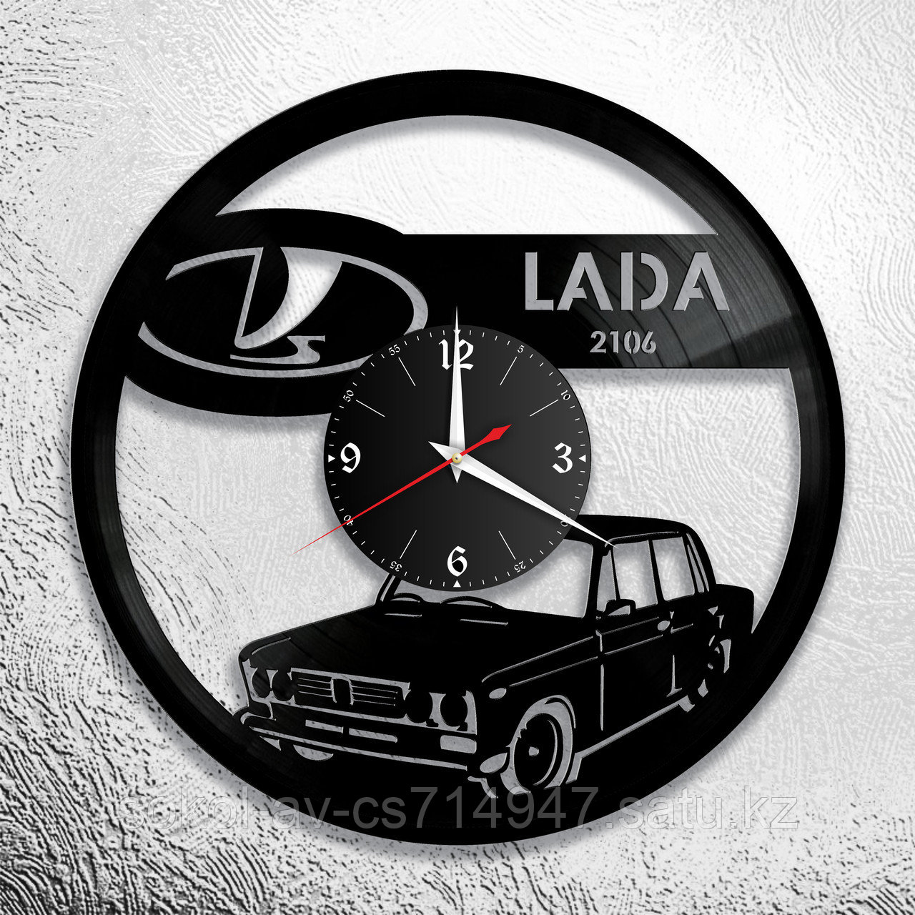 Настенные часы из пластинки Lada Лада ВАЗ, подарок фанатам, любителям, владельцам, 0929