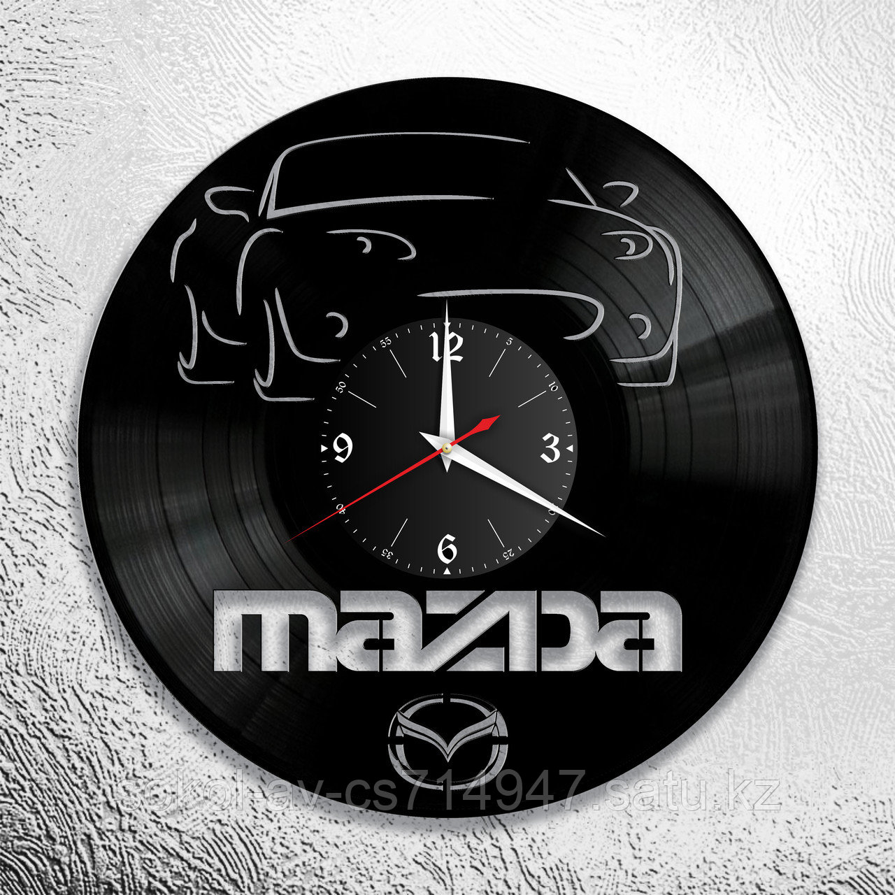 Настенные часы из пластинки Mazda Мазда, подарок фанатам, любителям, владельцам, 0931