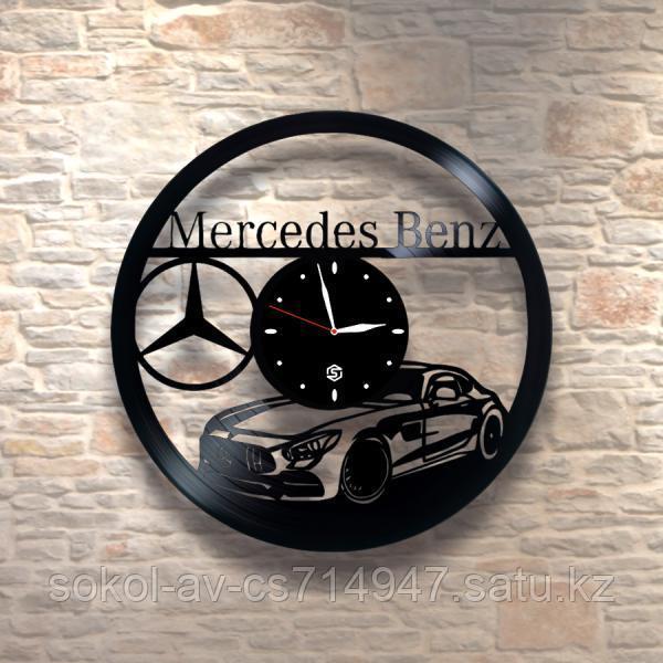 Настенные часы пластинки, Mercedes Benz Мерседес, подарок фантам, любителям, владельцам, 0259
