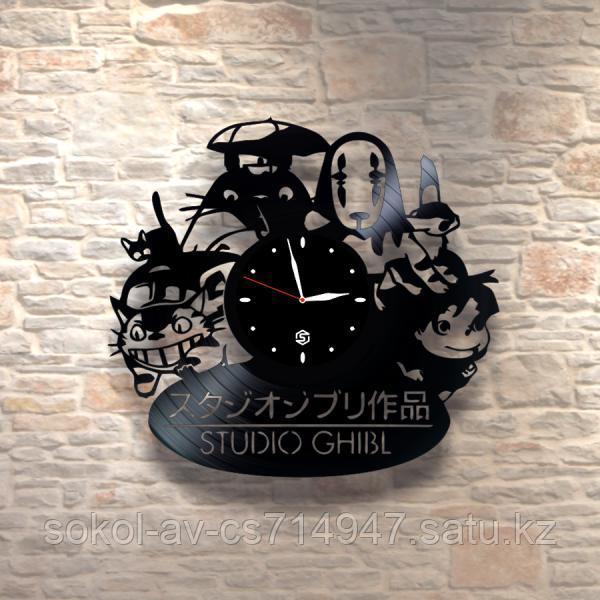 Настенные часы из пластинки, studio ghibli, подарок фанатам, любителям, 0501